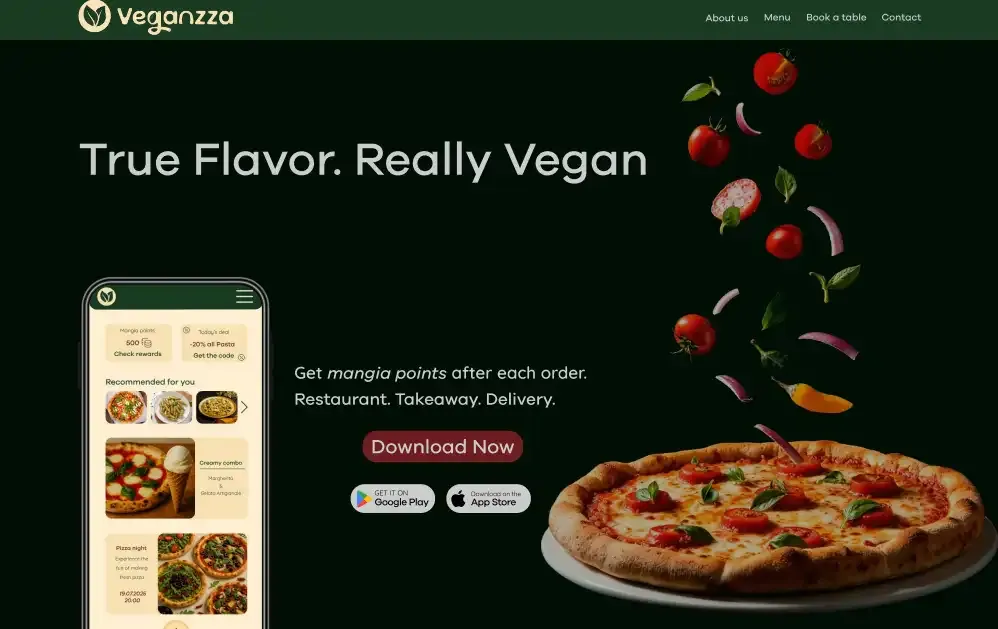 Veganzza brand applications