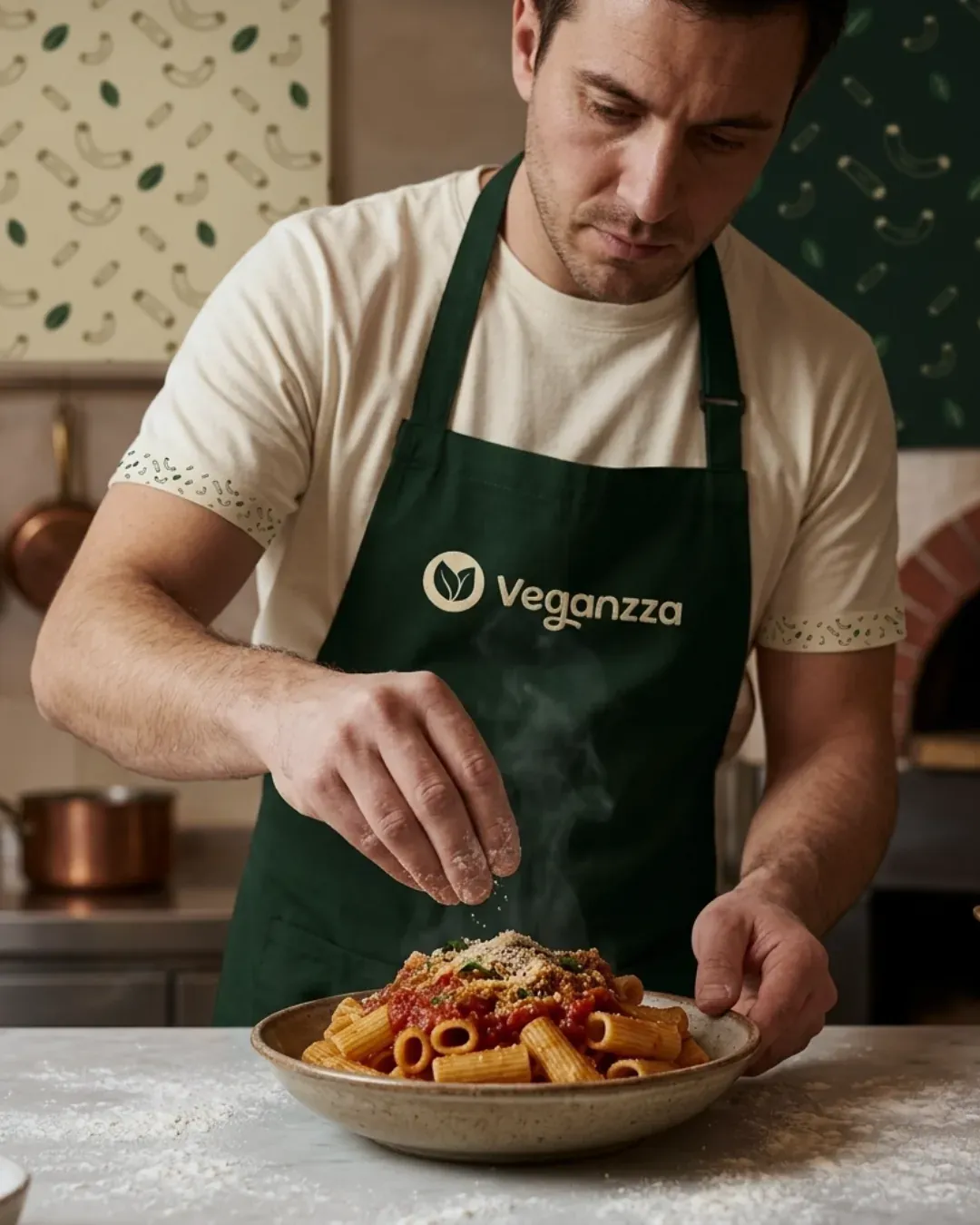 Veganzza brand in kitchen setting