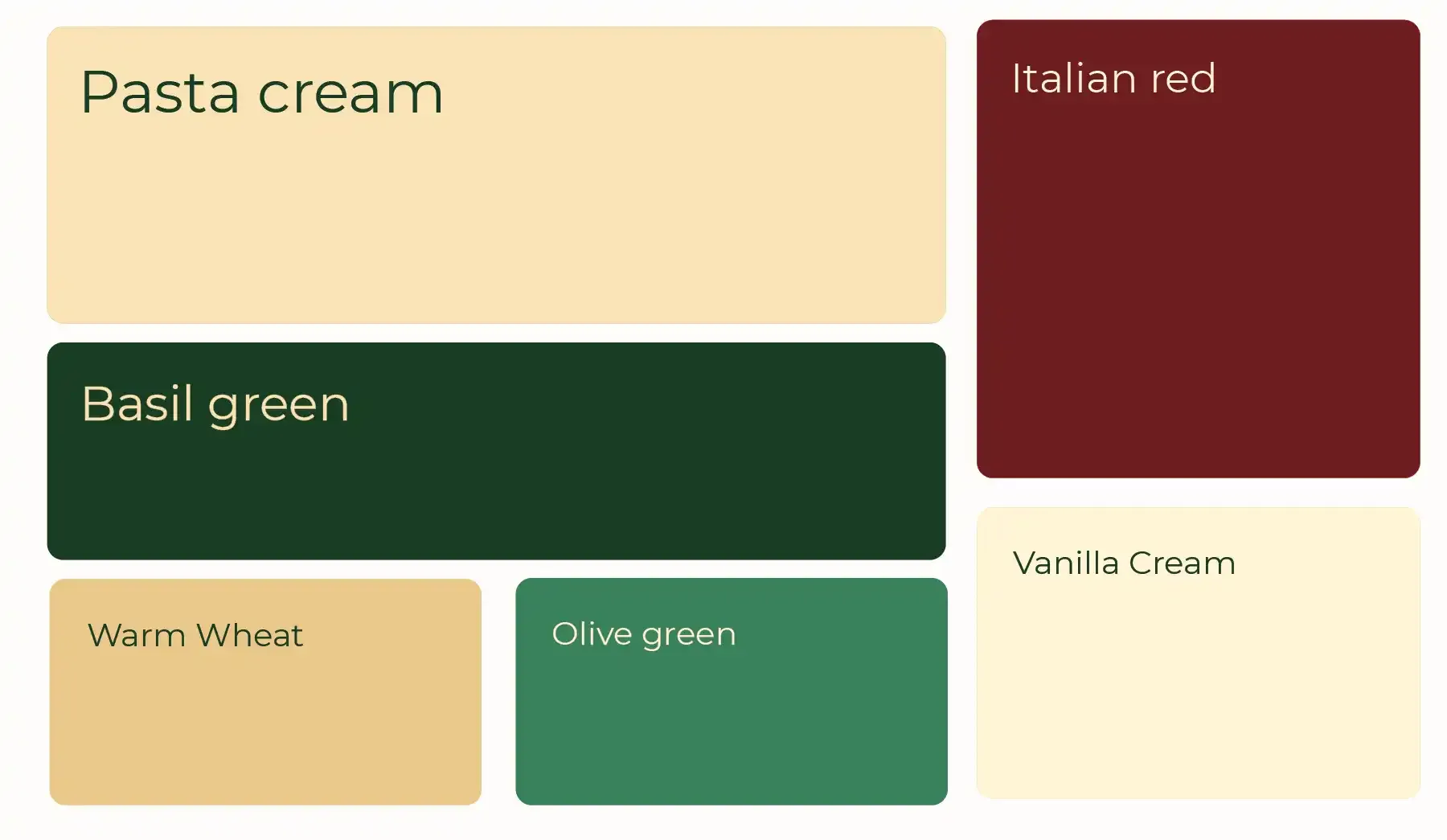 Veganzza colour palette